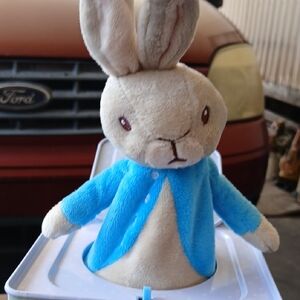 Peter Cottontail,Jack In The Box, Works, Winds Up  - Soft Beige Rabbit Toy